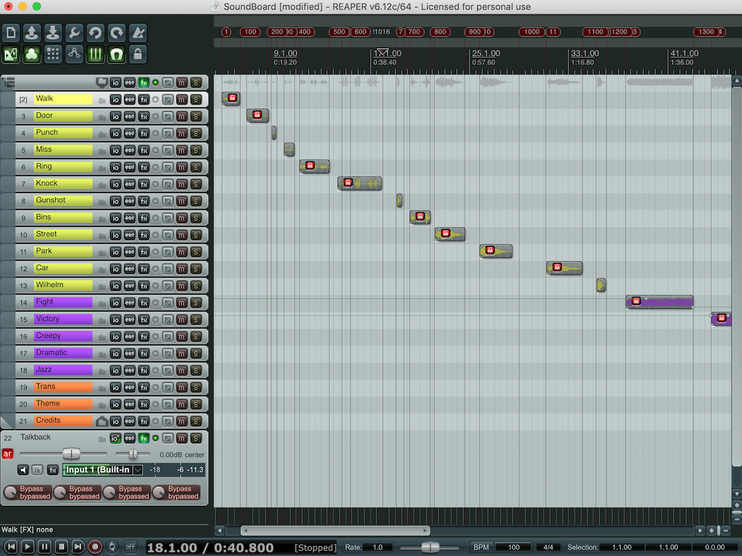 A sound board made of Reaper and macros